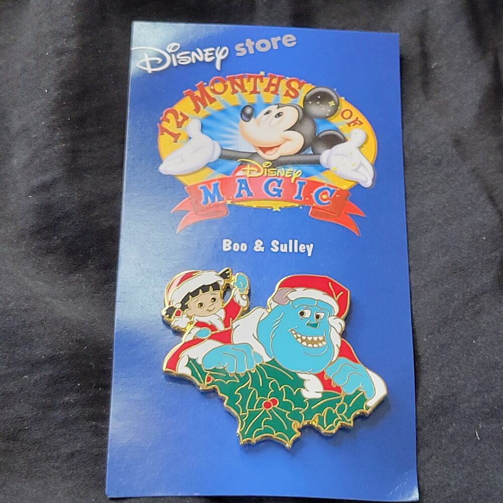 Disney Store 12 Months of Magic Boo & Sully Pin Trader Christmas